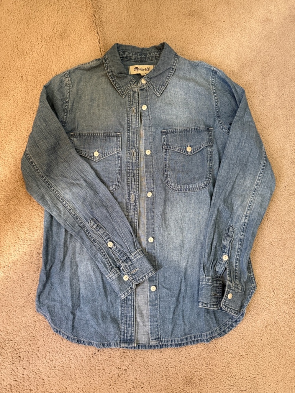Madewell Washed Denim Button-Front Shirt - Blue